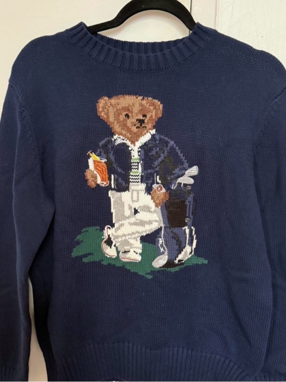 Polo by Ralph Lauren Navy Bear Golf Crewneck Sweater - Women